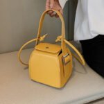 PU Small Square Shoulder Bag - yellow