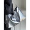 Minimalist Large Capacity Crossbody Bag- silver