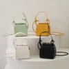 PU Small Square Shoulder Bag - yellow, green, white and black