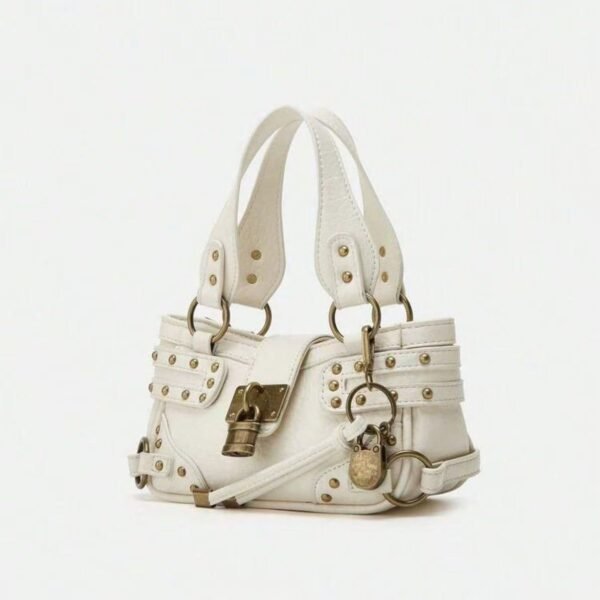Retro Motorcycle Tote Bag - white