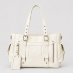 Stylish Large-Capacity Tote Bag with Adjustable Strap - white