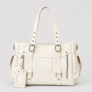 Stylish Large-Capacity Tote Bag with Adjustable Strap - white