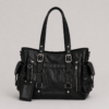 Stylish Large-Capacity Tote Bag with Adjustable Strap - black
