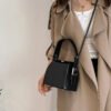 PU Small Square Shoulder Bag - black