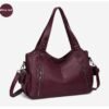 Womens Large Capacity Tote Bag - wine red