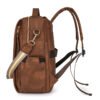Multi-functional PU Leather Women Backpack - brown
