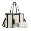Computer Bag with Clutch - white wiht black