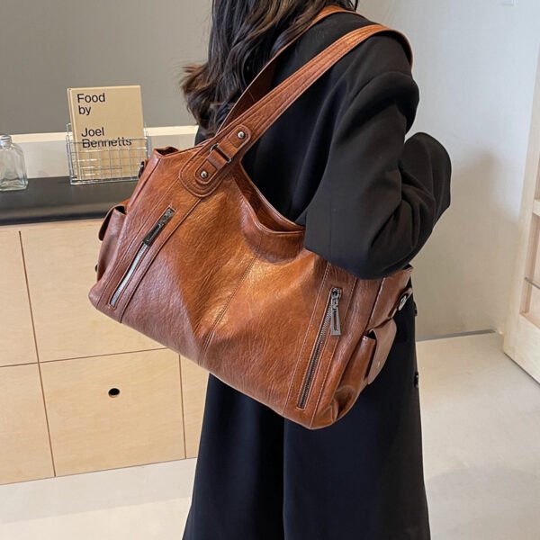 Womens Large Capacity Tote Bag - bronw