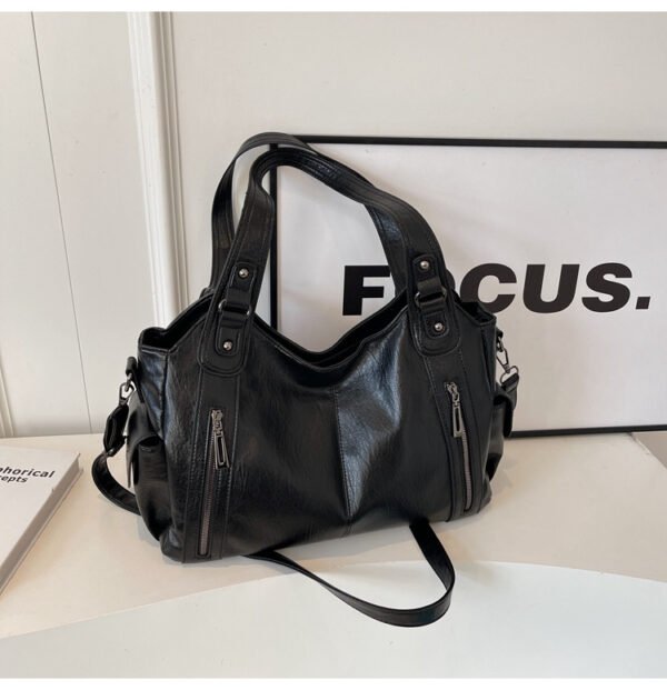 Womens Large Capacity Tote Bag - black