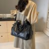 Womens Large Capacity Tote Bag - black