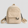 Striped Corduroy Mini Backpack korean style - color white