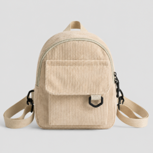 Striped Corduroy Mini Backpack korean style - color white