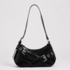 Retro Niche Single-Shoulder Armpit Bag Commuter Crossbody Bag - color black