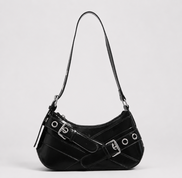 Retro Niche Single-Shoulder Armpit Bag Commuter Crossbody Bag - color black