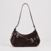Retro Niche Single-Shoulder Armpit Bag Commuter Crossbody Bag - color khaki