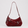 Retro Niche Single-Shoulder Armpit Bag Commuter Crossbody Bag - color red