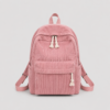 Korean Style Corduroy School Backpack - pink