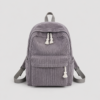 Korean Style Corduroy School Backpack - gray