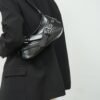 Retro Niche Single-Shoulder Armpit Bag Commuter Crossbody Bag - color black