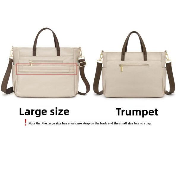 Laptop Tote Bag, large and small size details, fruit apricot