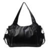 Womens Large Capacity Tote Bag - black