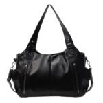 Womens Large Capacity Tote Bag - black