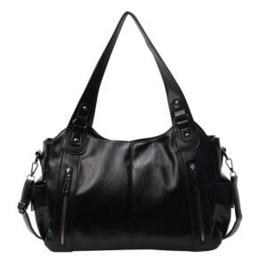 Womens Large Capacity Tote Bag - black