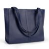Womens Commuter Tote Bag with Laptop Compartment - color navy blue